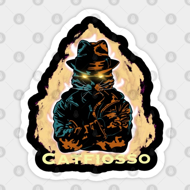 The Catfiosso Cat Gangster Sticker by RiyanRizqi